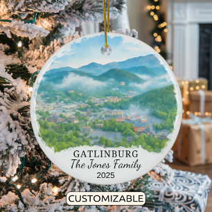 Ornamento De Cerâmica Ornament Gatlinburg Personalizado, Tennessee