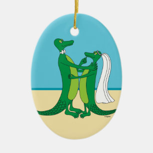 Ornamento De Cerâmica Ornament Gator Wedding
