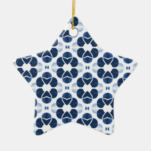 Ornamento De Cerâmica Ornament Glam Star Shimmering, Azul Negro