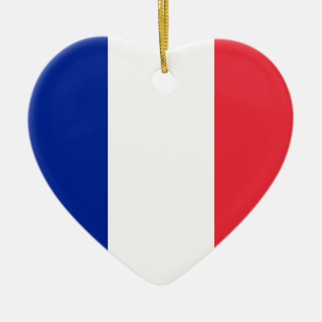 Ornamento De Cerâmica Ornament Heart da Flag France (Frente)