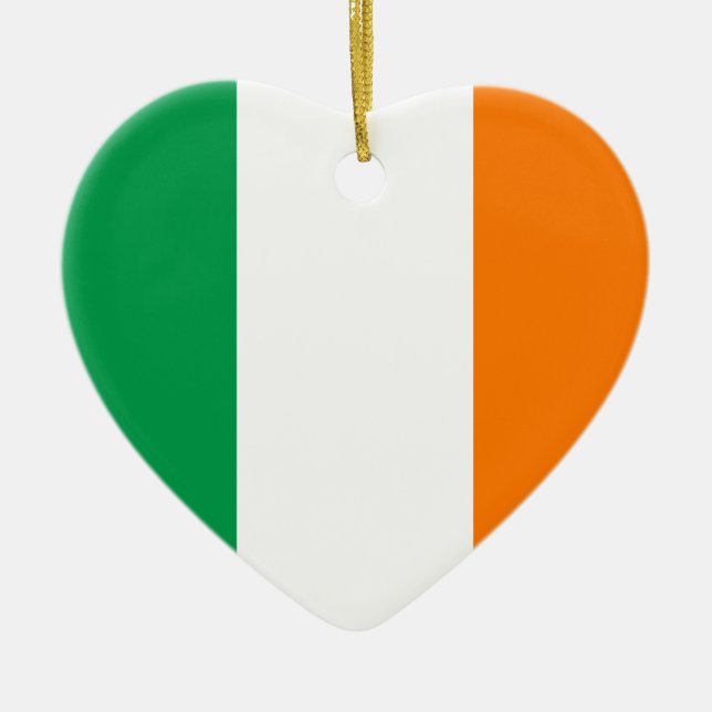 Ornamento De Cerâmica Ornament Heart Flag da Irlanda (Frente)