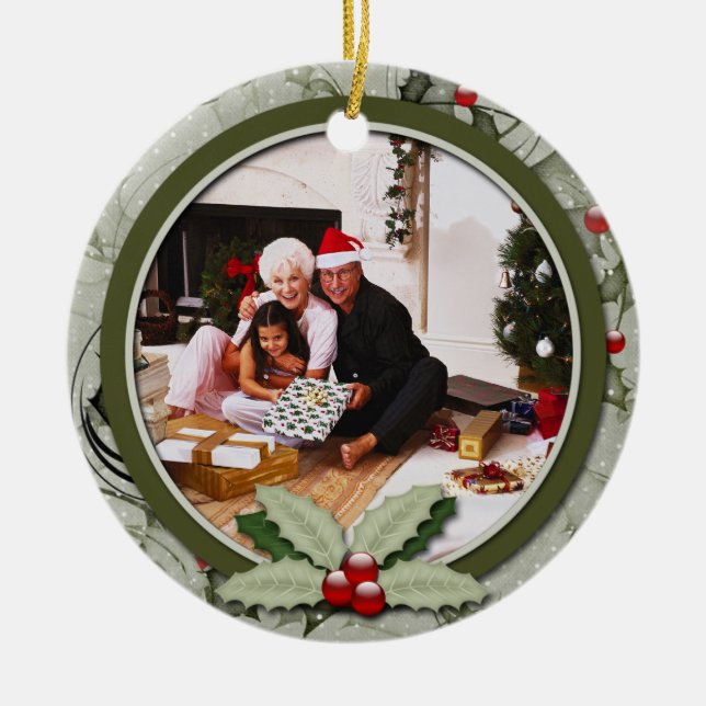 Ornamento De Cerâmica Ornament Holly Mistleto2 Da Nossa Casa Para A Sua (Frente)