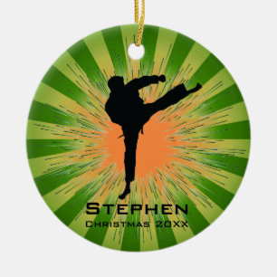 Ornamento De Cerâmica Ornament Karate Personalizado