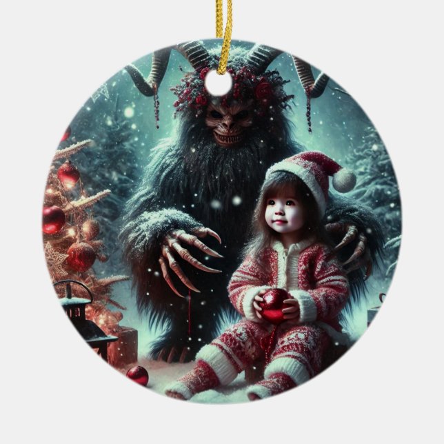 Ornamento De Cerâmica Ornament Krampus de Natal (Frente)