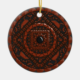 Ornamento De Cerâmica Ornament Leo Mandala