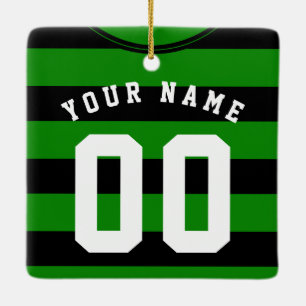 Ornamento De Cerâmica Ornament Modelo de Futebol Jersey, preto