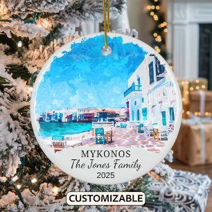 Ornamento De Cerâmica Ornament Mykonos Personalizado, Grécia