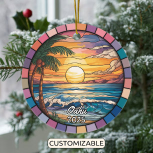 Ornamento De Cerâmica Ornament Oahu Personalizado, Havaí