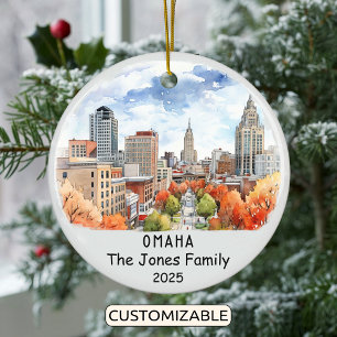 Ornamento De Cerâmica Ornament Omaha Personalizado, Nebraska