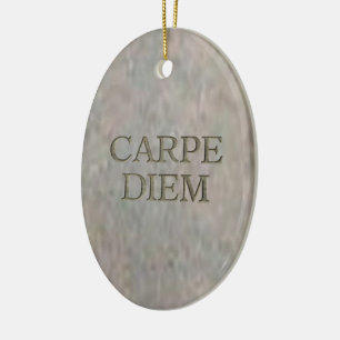 Ornamento De Cerâmica Ornament oval Carpe Diem Stone
