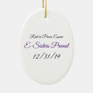 Ornamento De Cerâmica Ornament Oval E-Sisters Previne, logotipo ASHES