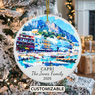 Ornamento De Cerâmica Ornament Personalizado de Capri, Itália Gift
