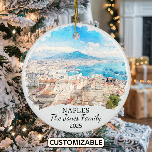 Ornamento De Cerâmica Ornament Personalizado de Nápoles, Itália Gift