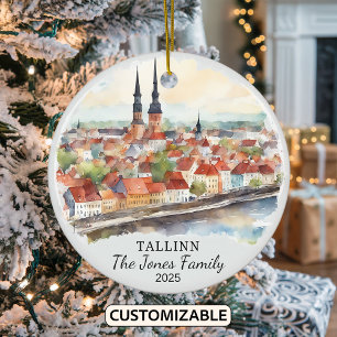 Ornamento De Cerâmica Ornament Personalizado de Tallinn, Dif Estônia