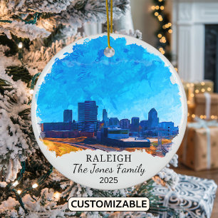 Ornamento De Cerâmica Ornament Raleigh Personalizado, Carolina do Norte
