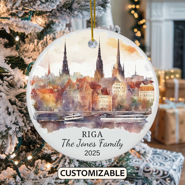 Ornamento De Cerâmica Ornament Riga Personalizado, Gift Letão (Criador carregado)