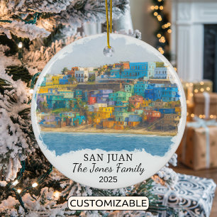 Ornamento De Cerâmica Ornament San Juan Personalizado, Porto Rico
