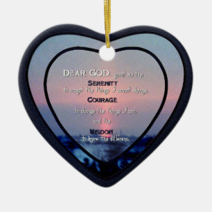 Ornamento De Cerâmica Ornament_SerenityPrayer_2 do Coração Cerâmico