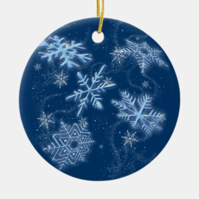Ornamento De Cerâmica Ornament Snowflakes (Frente)