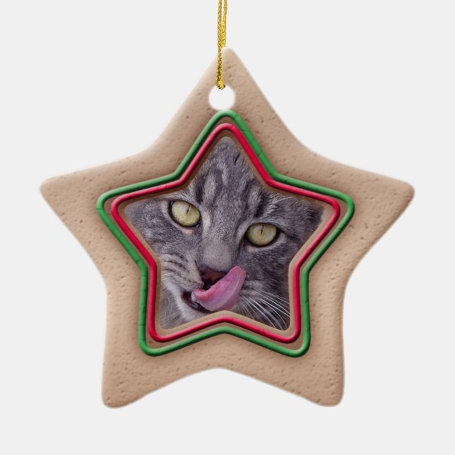 Ornamento De Cerâmica Ornament, Star, Cookie, Foto (Frente)