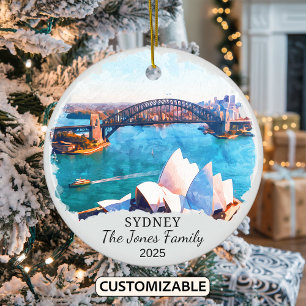 Ornamento De Cerâmica Ornament Sydney Personalizado, Presente Austrália