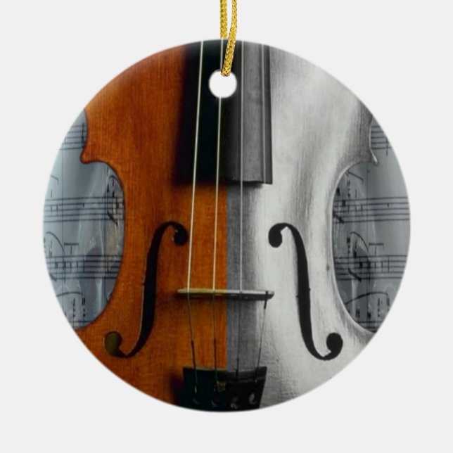 Ornamento De Cerâmica Ornament Violin (Frente)