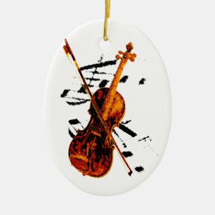 Ornamento De Cerâmica Ornament Violin
