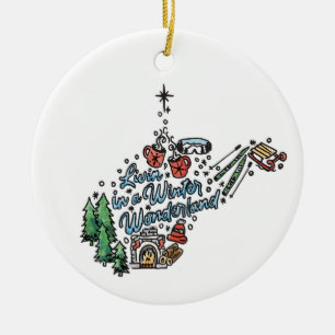 Ornamento De Cerâmica Ornament West Virginia Winter Wonderland