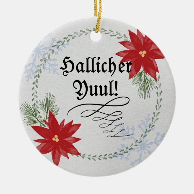 Ornamento De Cerâmica Ornament Yuul Urglaawe! (Frente)