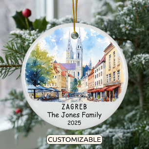 Ornamento De Cerâmica Ornament Zagreb Personalizado, Croácia