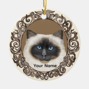 Ornamento De Cerâmica Ornamentado Birman Cat