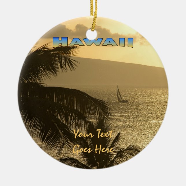 Ornamento De Cerâmica Ornamento: Lahaina Sunset #1 (Círculo) (Frente)