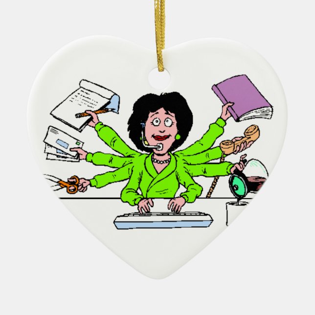 Ornamento De Cerâmica ornamento, melhor, secretário, Natal (Frente)