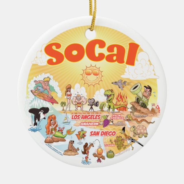Ornamento De Cerâmica Ornamento Sunny California Cerâmica (Frente)