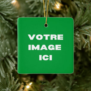 Ornamento De Cerâmica ornement carré - Votre image ici - personnalisée