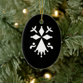 Ornamento De Cerâmica Ornement Ovale En Céramique Hermine de Bretagne