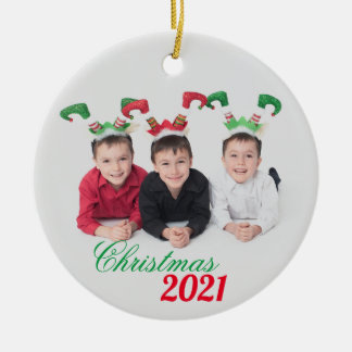 Ornamento De Cerâmica Ornement Rond En Céramique L'Ornement de Noël