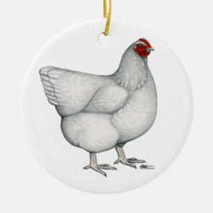 Ornamento De Cerâmica Orpington White Hen