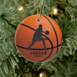 Ornamento De Cerâmica Orquestra Personalizada Laranja de Basquete Natal