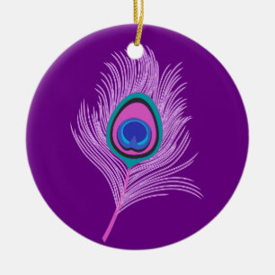 Ornamento De Cerâmica Orquídea de Pavão-Orquídea em Púrpura Ametista