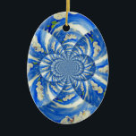 Ornamento De Cerâmica Orquídea Pintura em Aquarela, Nuvens Mandala<br><div class="desc">pintura de cor d'água branca de orquídea branca,  romântica,  em manala,  por H Cooper</div>