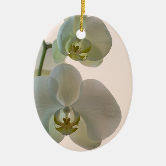Ornamento De Cerâmica Orquídeas Brancas Elegantes, Bridesmaid Obrigado (Frente)