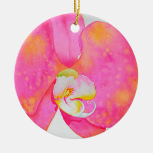 Ornamento De Cerâmica Orquídeas cor-de-rosa