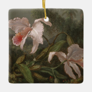 Ornamento De Cerâmica Orquídeas e colibris da selva