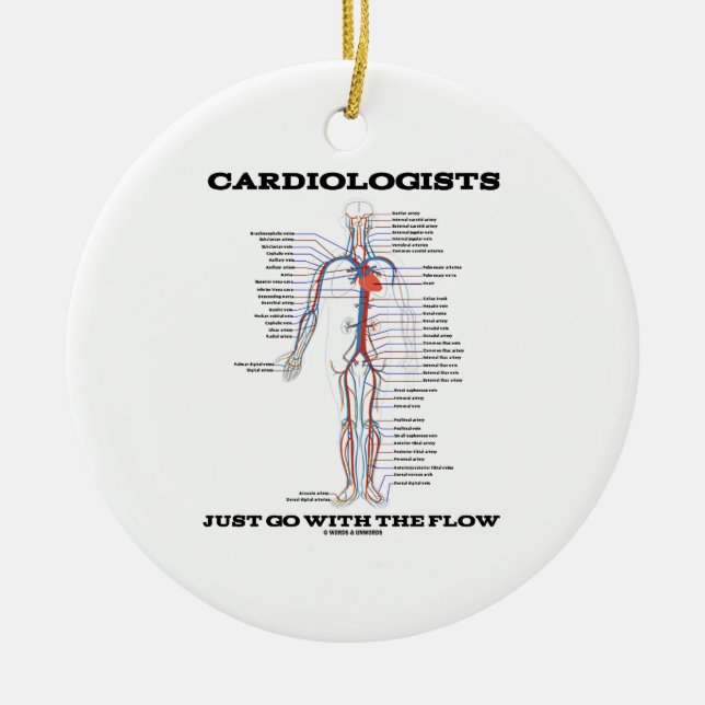 Ornamento De Cerâmica Os cardiologistas apenas vão com o fluxo (Frente)