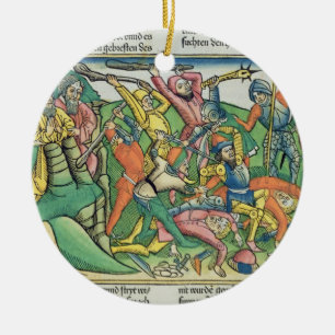 Ornamento De Cerâmica Os êxodos 17 8-15 Aaron e Hur apoiam as mãos de