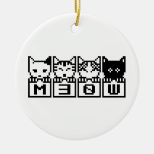 ORNAMENTO DE CERÂMICA OS GATOS DE 8 BITS M30W