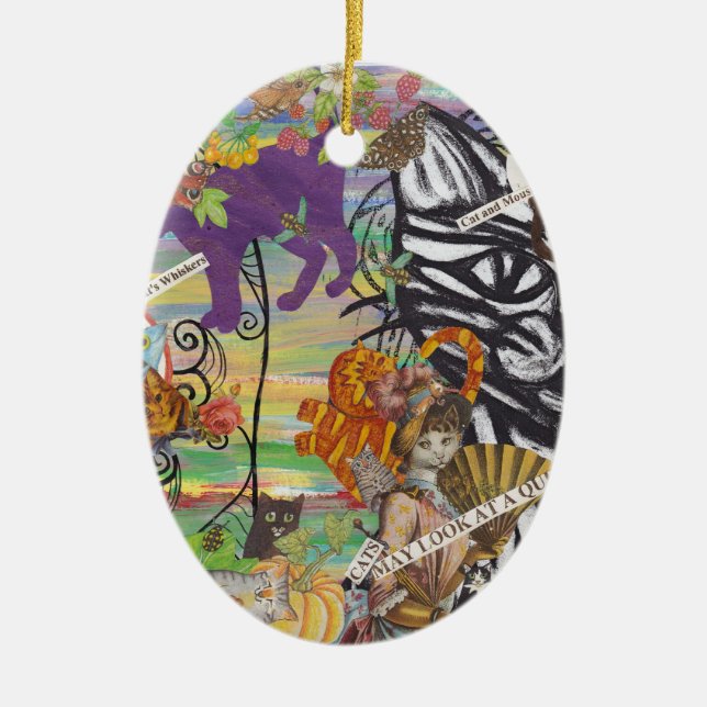 Ornamento De Cerâmica Os gatos podem olhar uma rainha Onament (Frente)