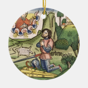 Ornamento De Cerâmica Os juizes 6 36 Gideon pôr para fora o velo, do '