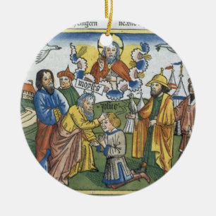 Ornamento De Cerâmica Os números 27 18-23 Moses colocam sua mão em cim